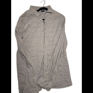 Armani Exchange Long Sleeve Snap Shirt, Gray - Blue, Slim Fit - Size Large NWT